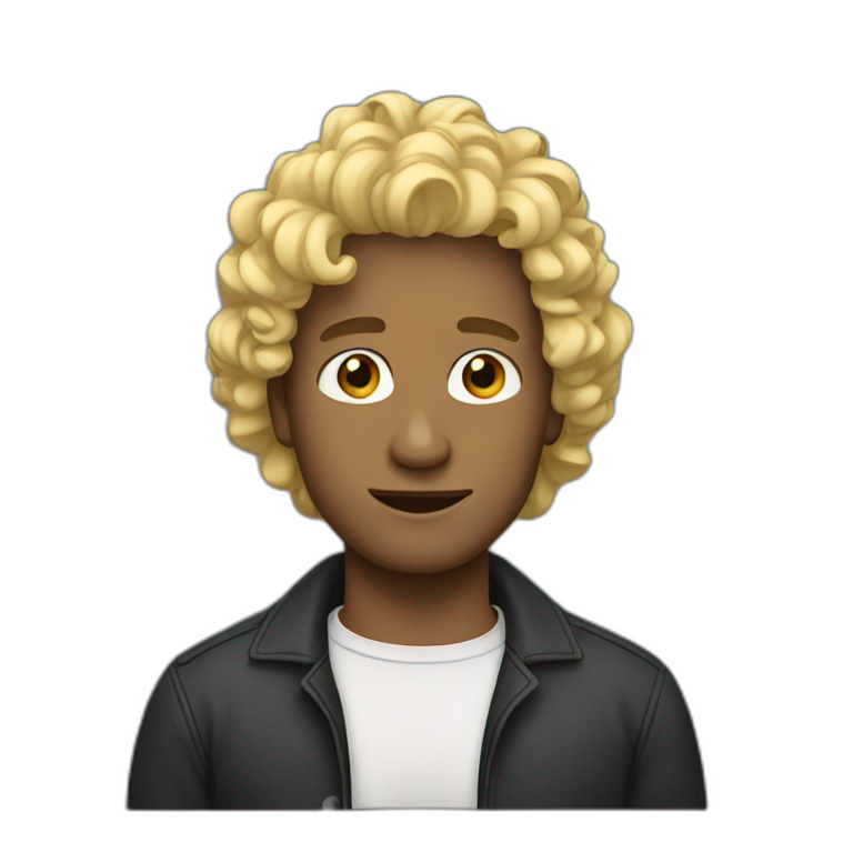 Man with blond curls emoji