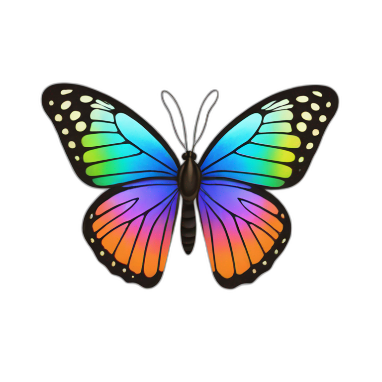 a butterfly that is a rainbow emoji