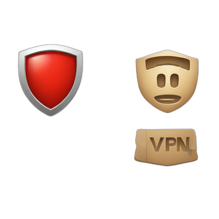 red shield and with VPN word on top emoji