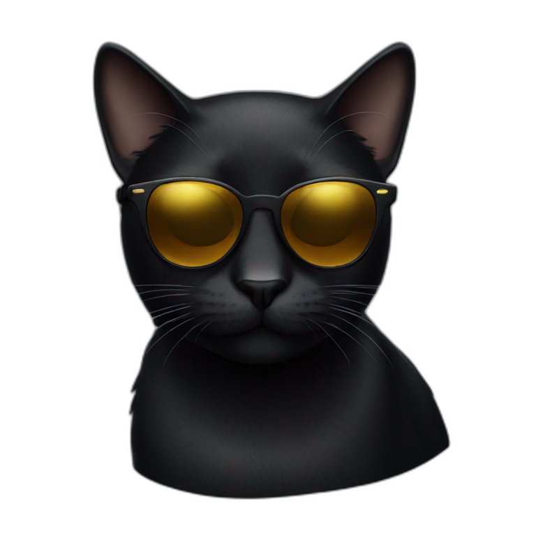 Black cat with sunglasses emoji