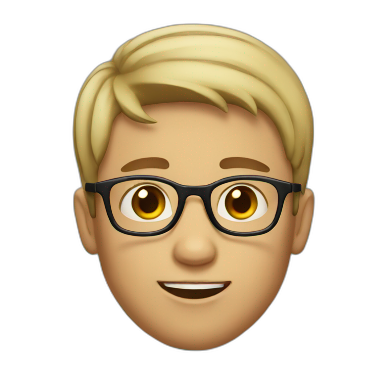 Boy with glasses short hair emoji