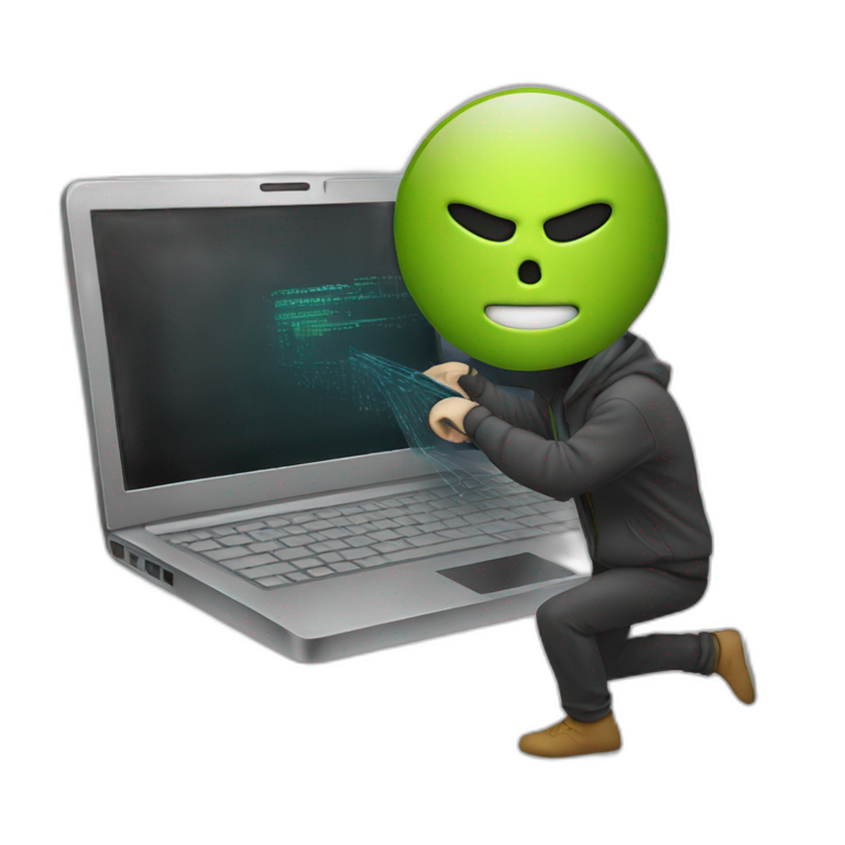 Hacker hacking a laptop emoji
