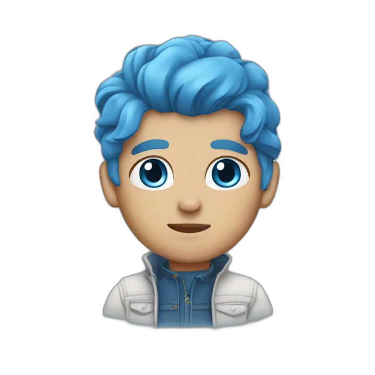 Blue eyes blue hair jeans emoji