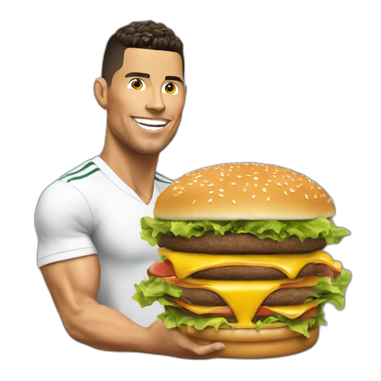 Ronaldo qui mange un burger emoji