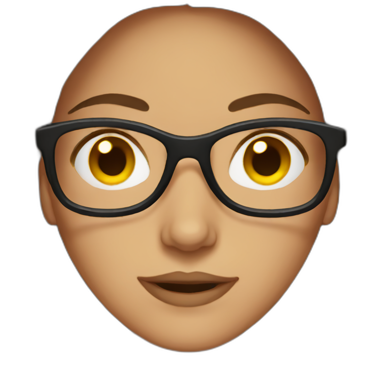 woman with brown hair and glasses emoji