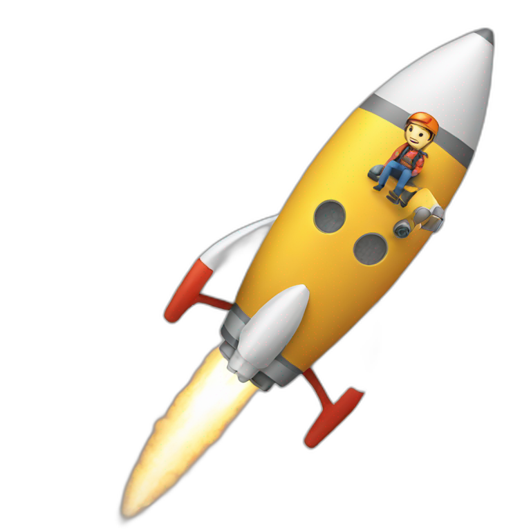 guy on rocket emoji
