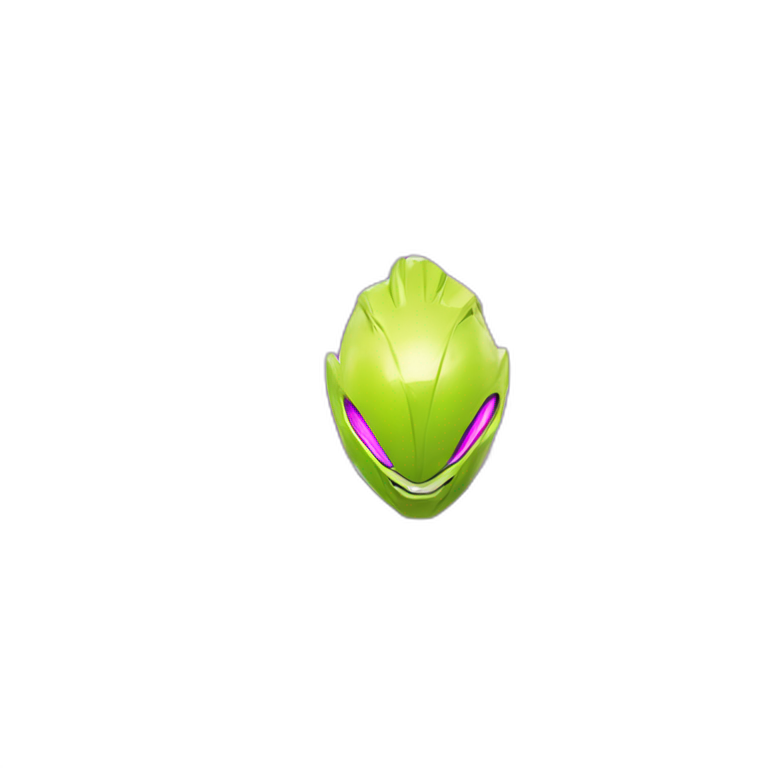 Lemon green and purple neon Mighty morphing Power rangers emoji