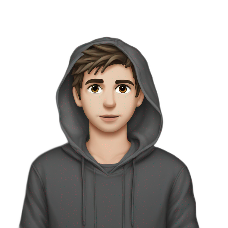 mysterious red-eyed boy portrait emoji