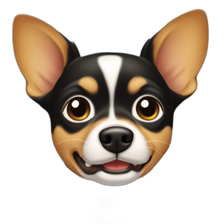 barking Chihuahua black emoji