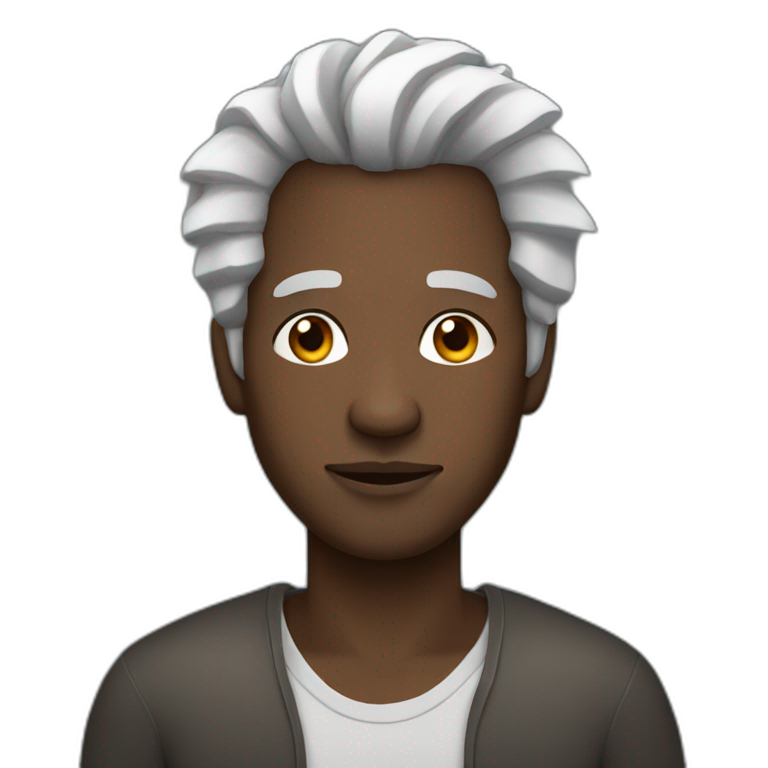black african man with grey and white hair and a goatie emoji