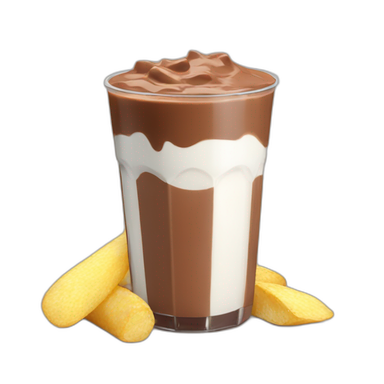 the chocolate milk and chips combination emoji