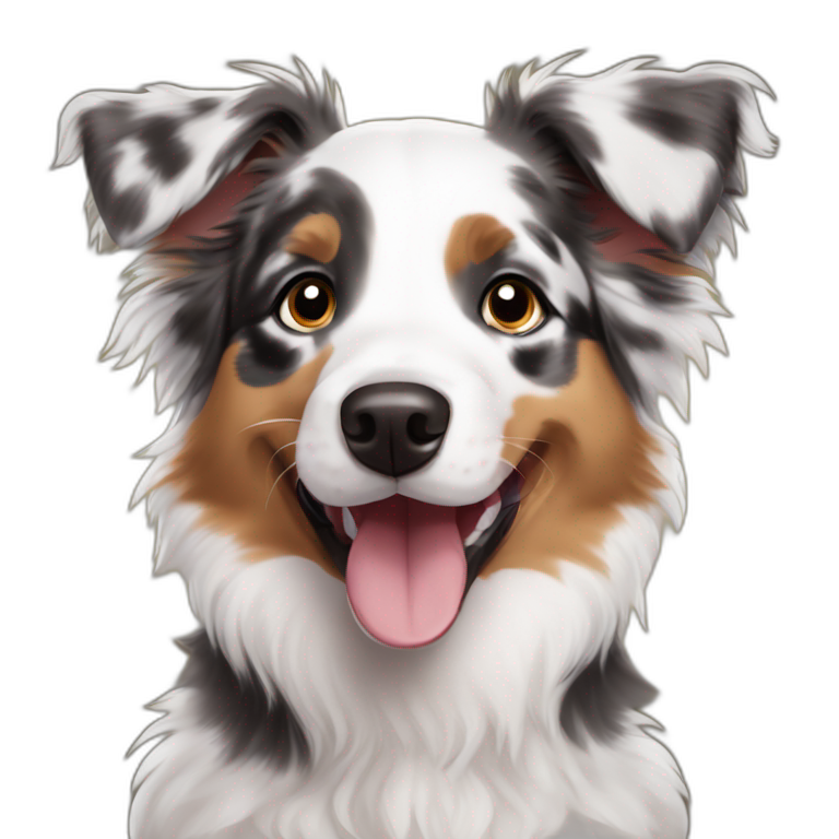 happy puppy merle mini australian shepherd emoji