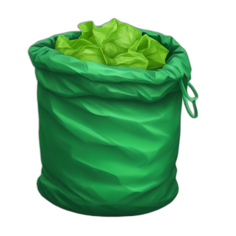 green garbage bag emoji