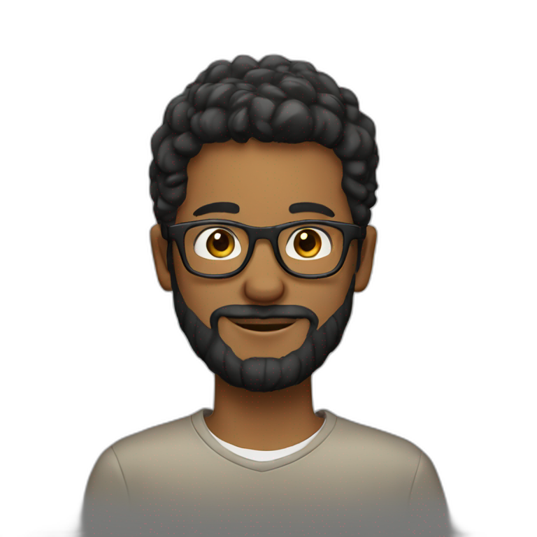 young man with beard and glasses emoji