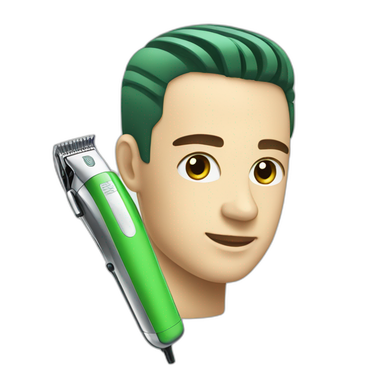 hair clipper green emoji