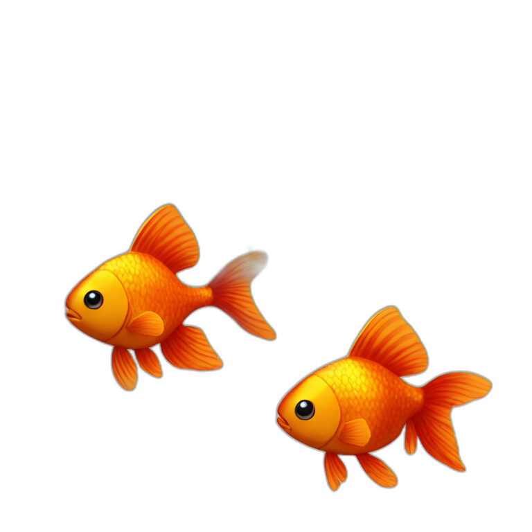 gold fish red in sea full details emoji