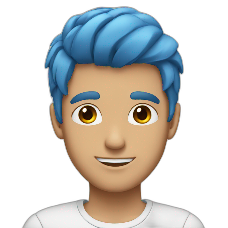 Guys with blue hair and eyes black emoji