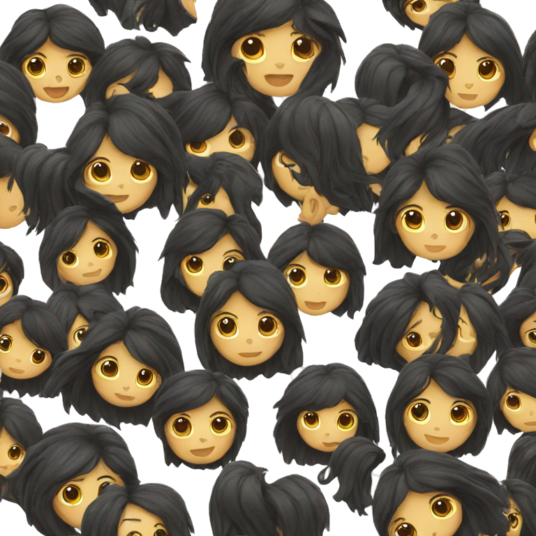 black long hair emoji