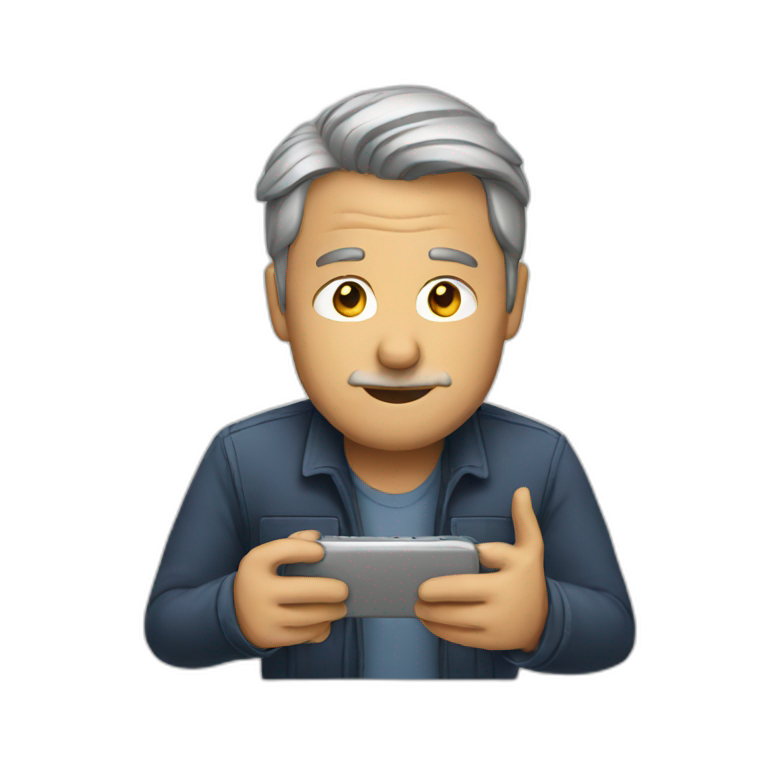 A man using phone emoji