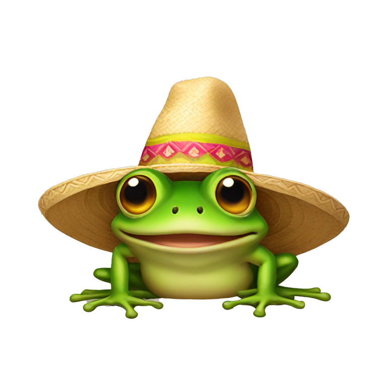 Frog wearing a sombrero emoji