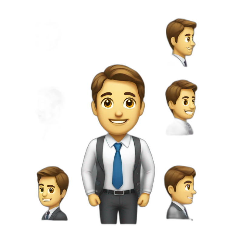 A businessman with his company on his back emoji