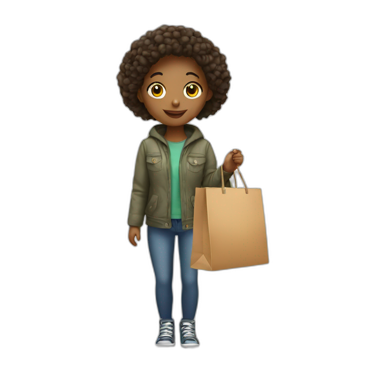 Girl with shopping bag emoji