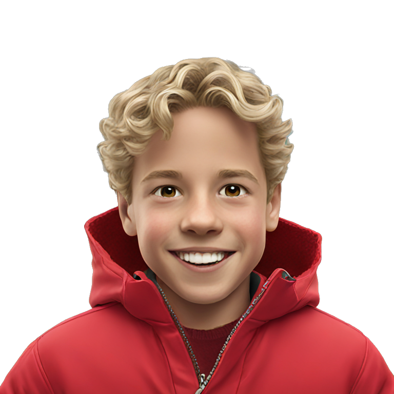 happy boy in red coat emoji