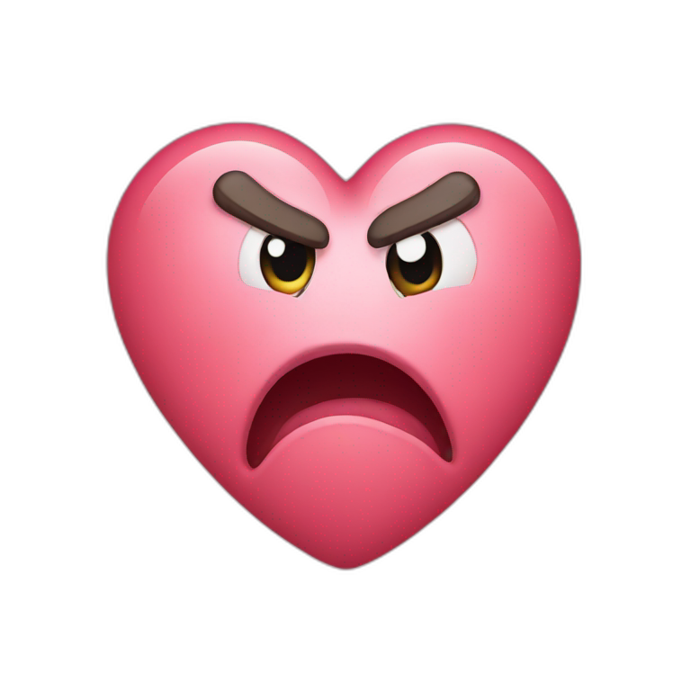 annoyed face heart emoji