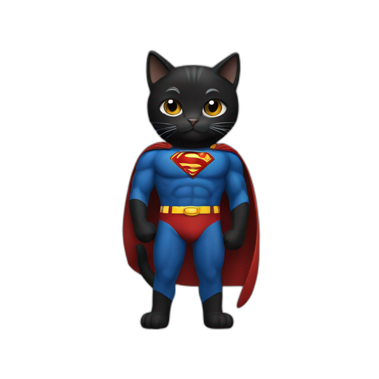 cat black  superman  emoji