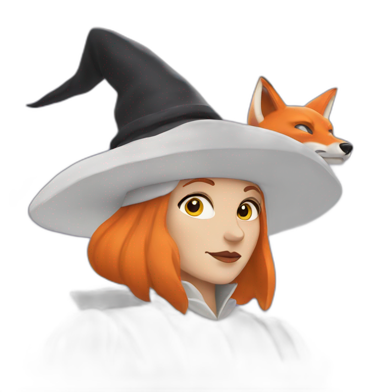 white witch with fox emoji