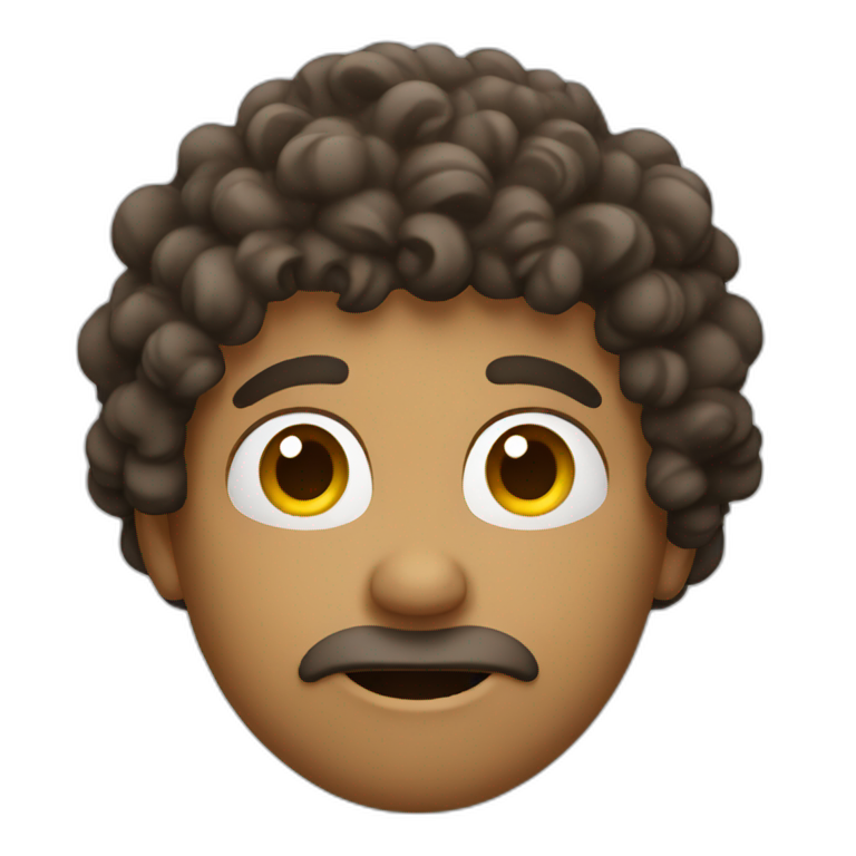 curly guy thinking emoji