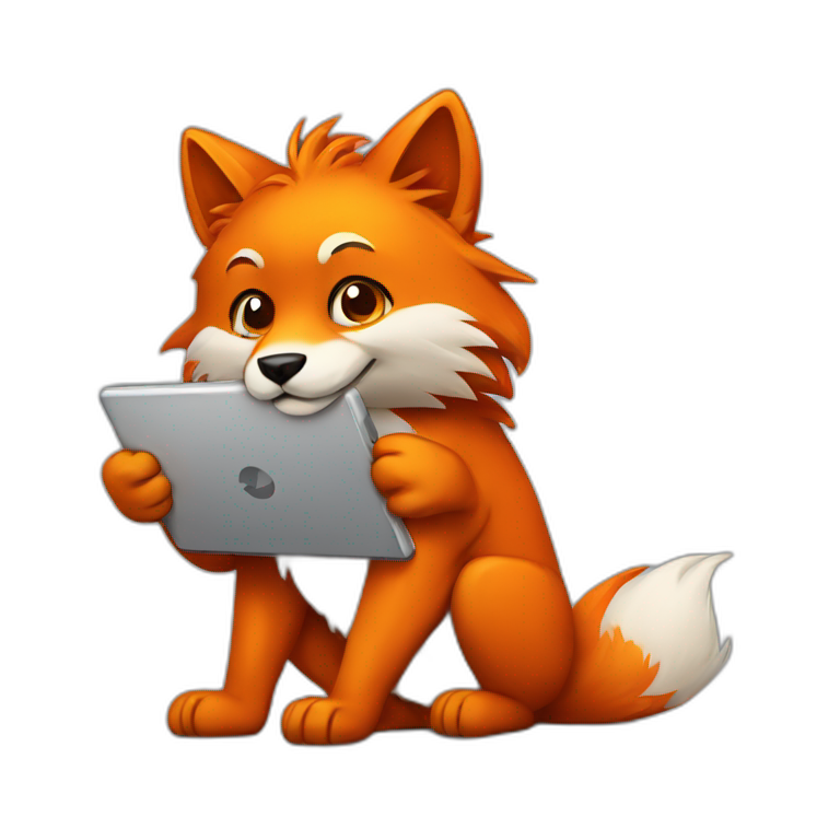 firefox with a tablet emoji