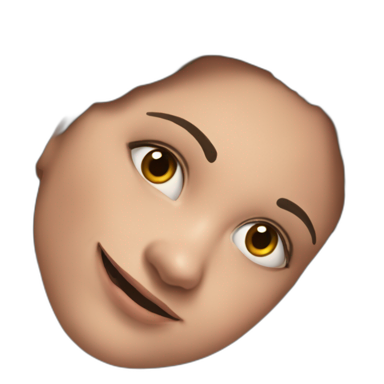 brown haired girl smiling portrait emoji