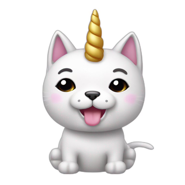 Cute kawaii Cat dog unicorn emoji