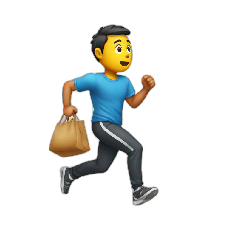 Running away with bag emoji