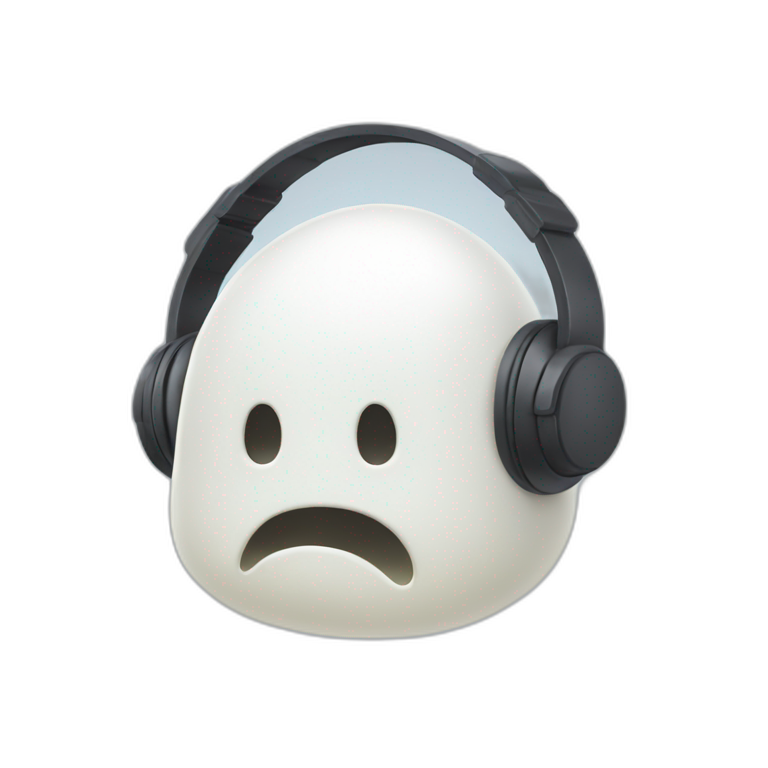 chill blob with white headphones emoji