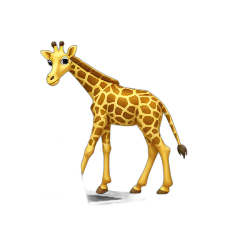 Coding giraffe with laptop emoji