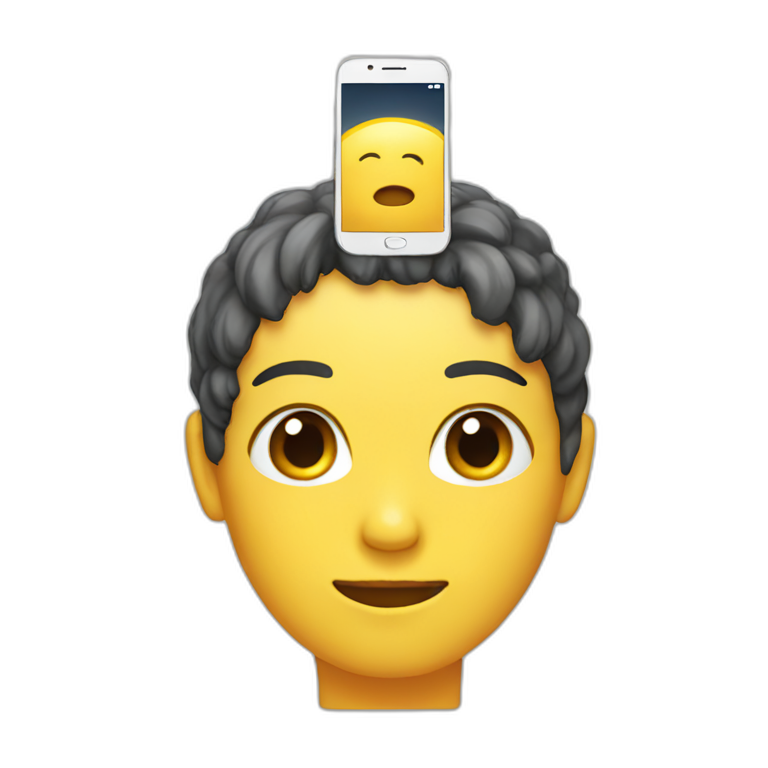 Phone on the head mia emoji