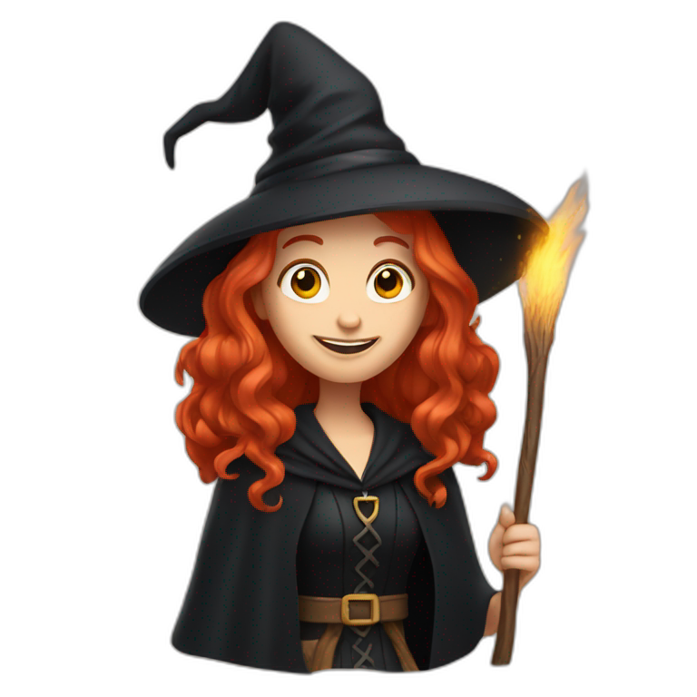 The red-haired witch emoji