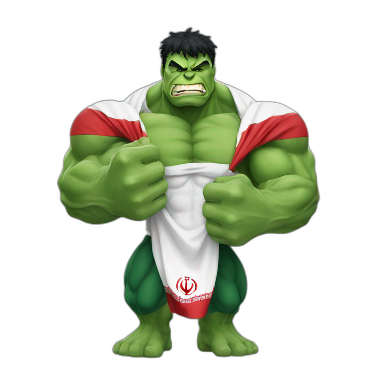 Hulk with Iranian flag emoji