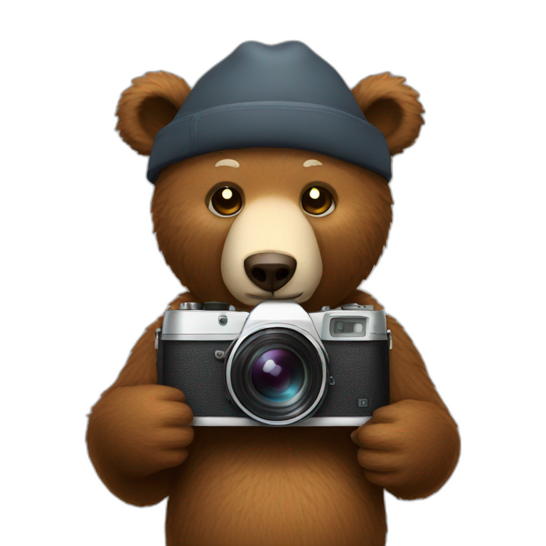 bear holding camera emoji