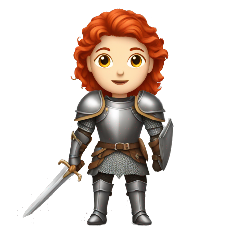 female red-haired knight emoji