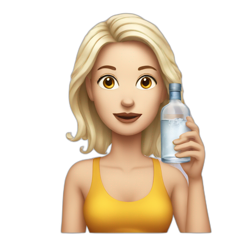 White woman drink vodka emoji