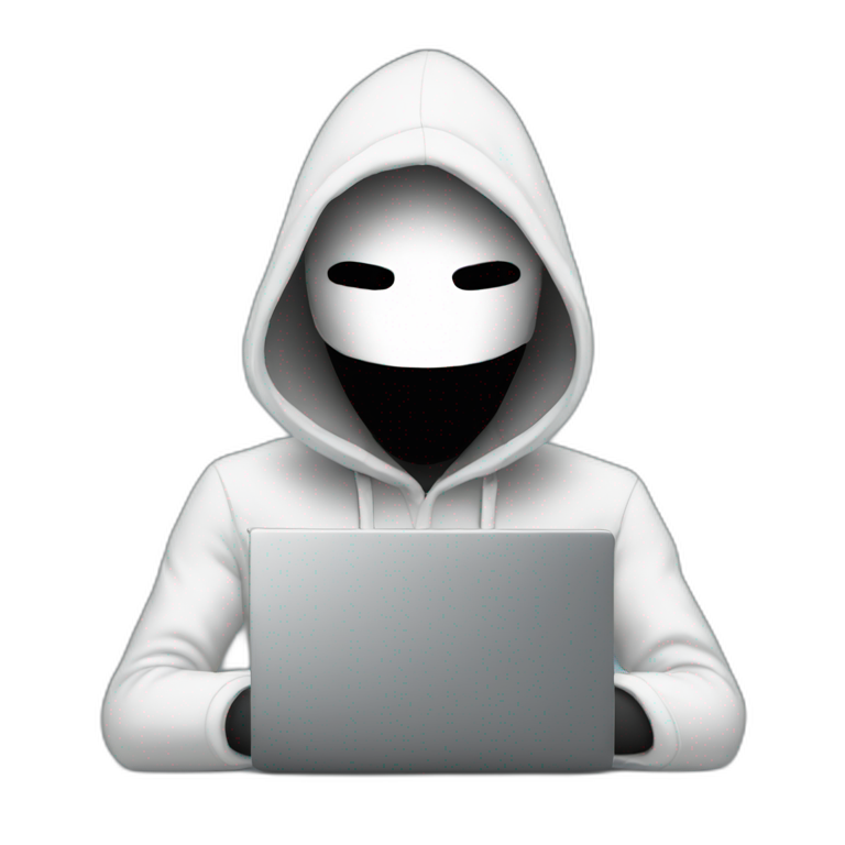 hacker faceless with laptop  emoji