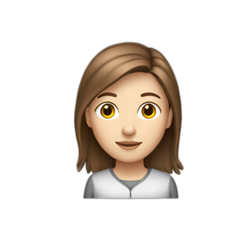 white girl student with brown hair emoji