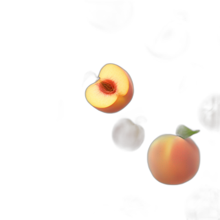 realistic peach with worm emoji