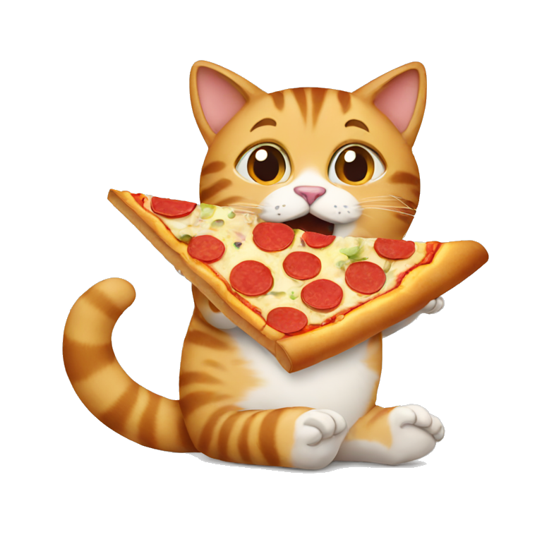 Cats eating pizza emoji