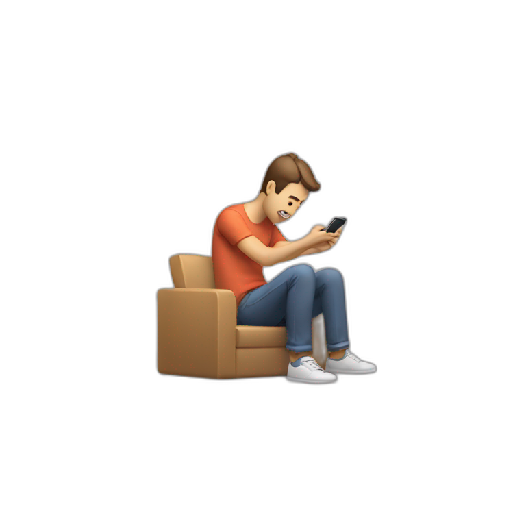 A man scrolling phone emoji