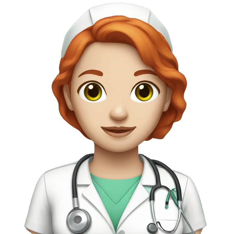 Nurse, red hair, green eyes white skin emoji