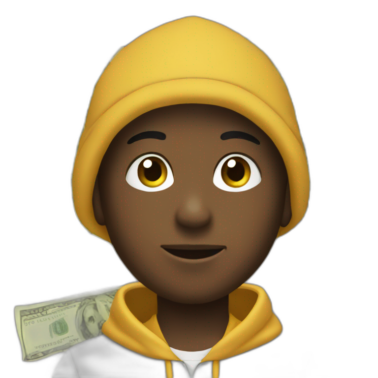 Hood boy with money emoji